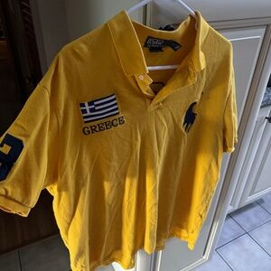 Ralph Lauren Classic Fit Yellow "Greece" Polo Size XXL